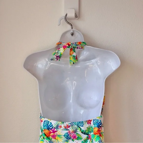 Firpearl One Piece Bathing Suit Halter Pin Up Retro Pineapple Palm Tropical 12 - Picture 8 of 11